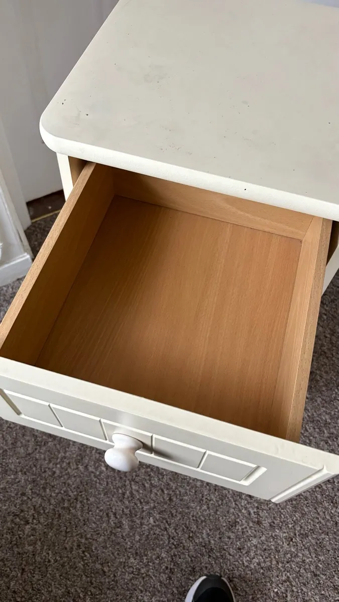 Cream Coloured Bed Side Locker - Image 3