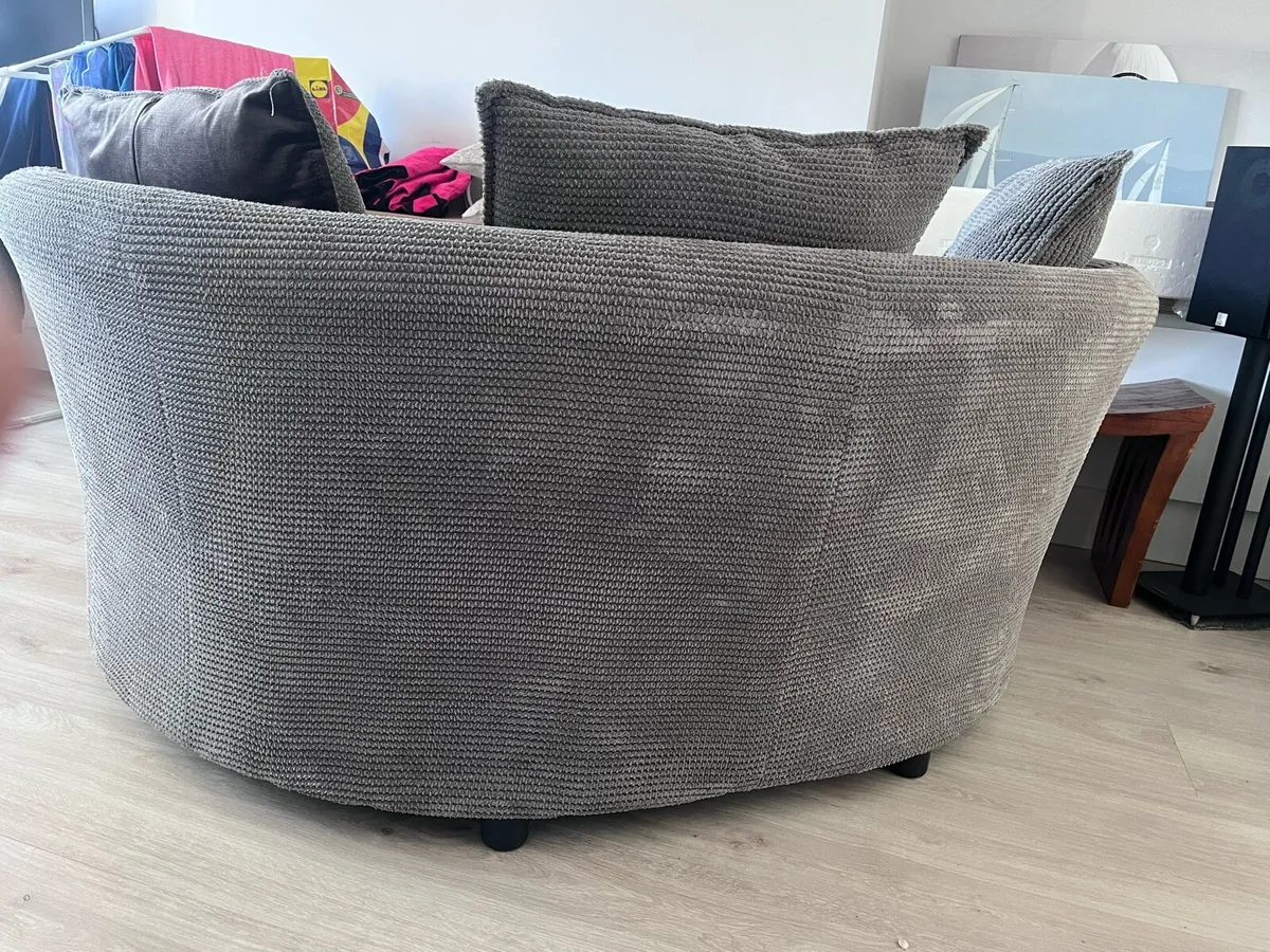 Grey cuddler sofa - Image 3