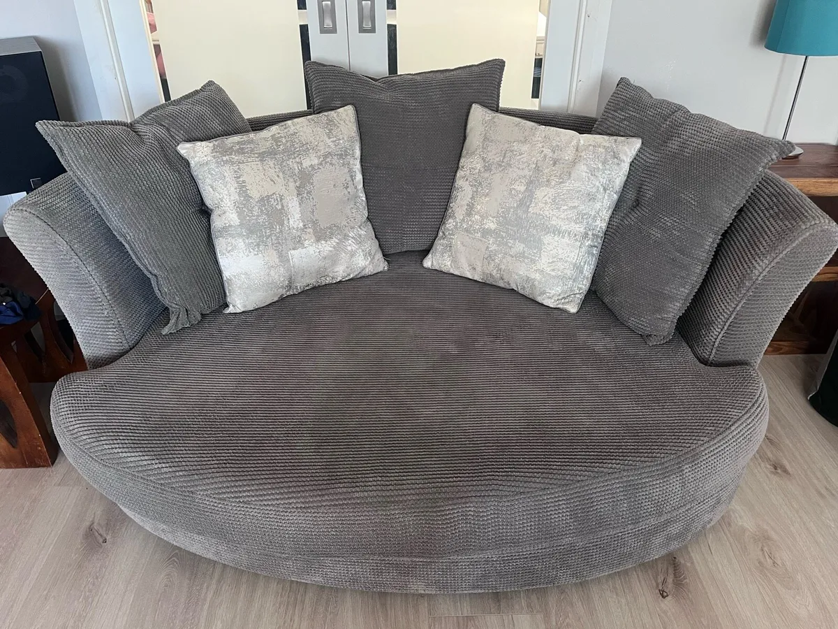 Grey cuddler sofa - Image 4