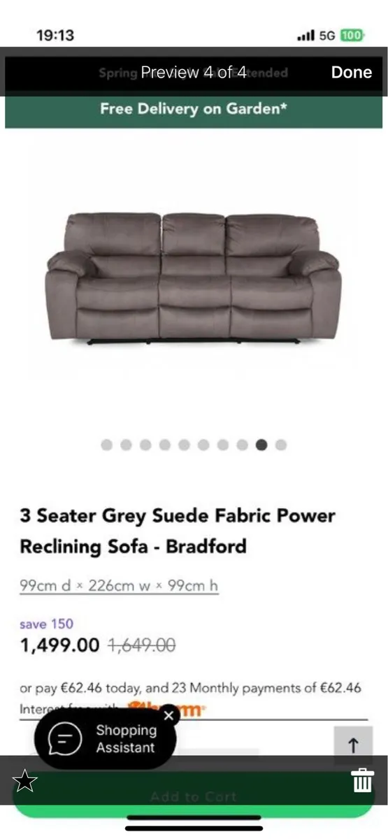 Electric recliner 3 seater - Image 4