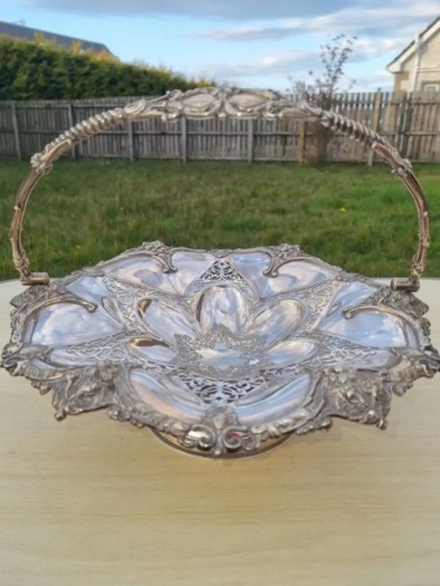 Silver-Plated (Silver?) Plate Fruit Centerpiece - Image 1