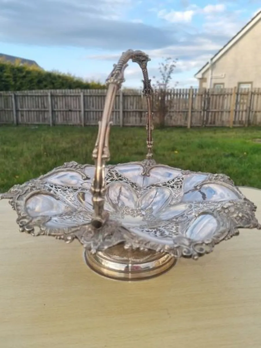 Silver-Plated (Silver?) Plate Fruit Centerpiece - Image 2