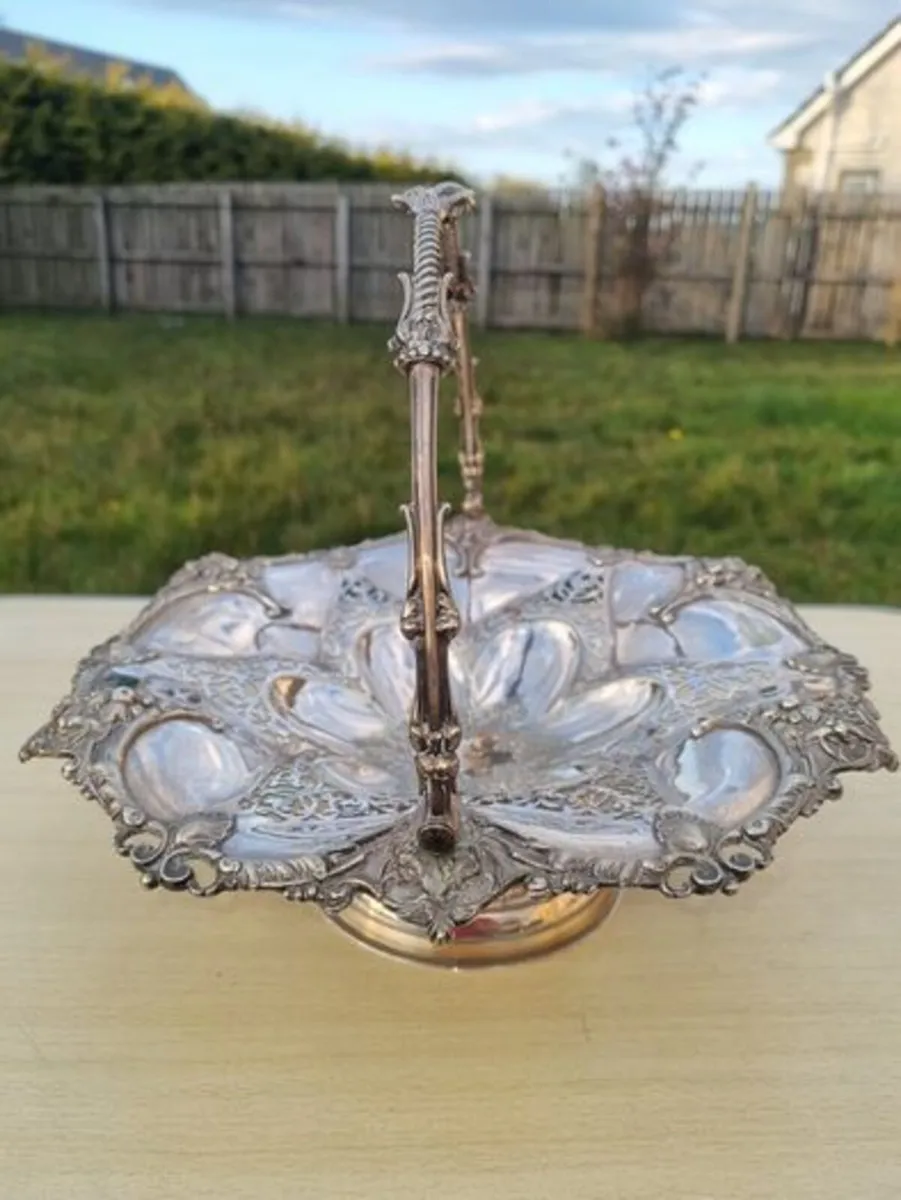 Silver-Plated (Silver?) Plate Fruit Centerpiece - Image 4