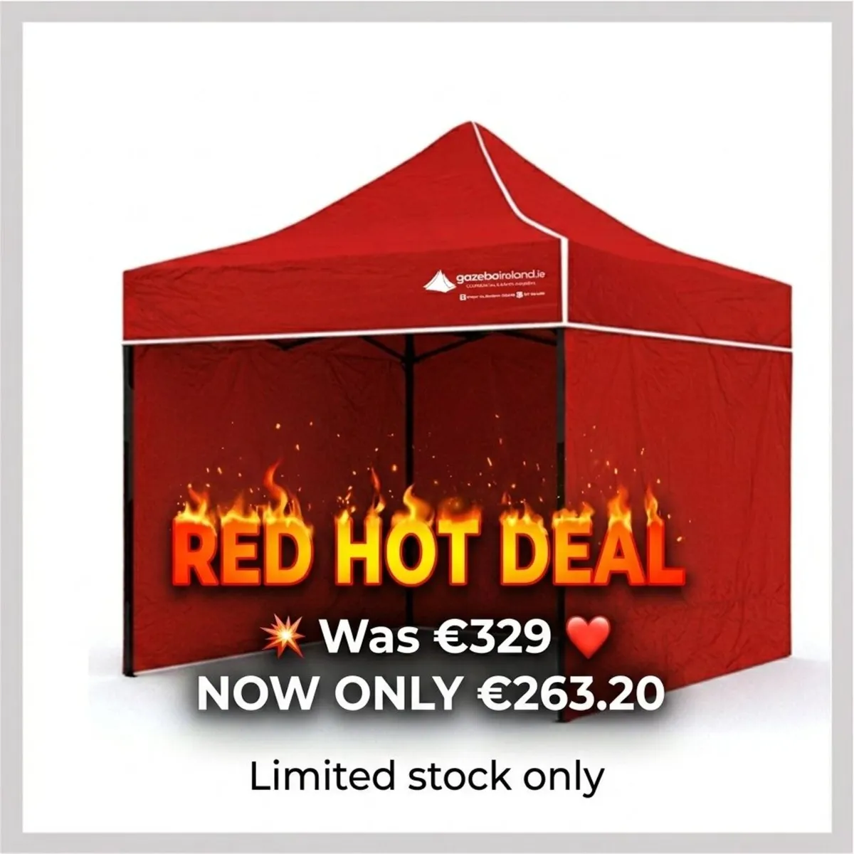**Market Grade** 3x3m pop up Gazebo ❤️RED HOT DEAL - Image 1