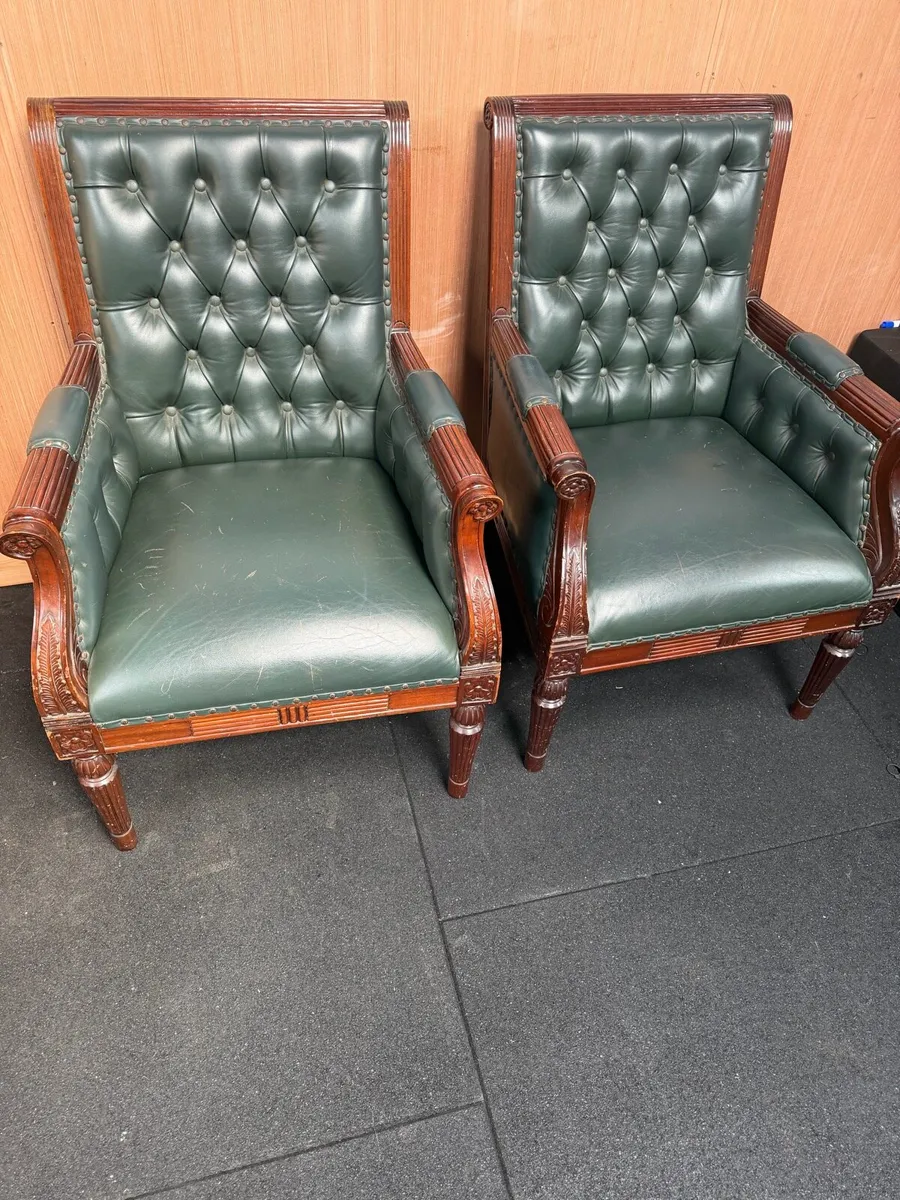 2 old style arm chairs - Image 1