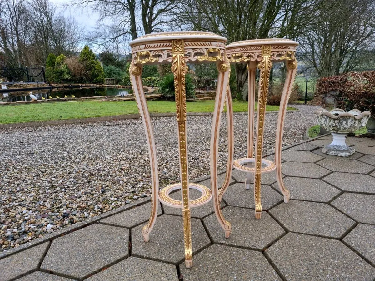 2 Large Egyptian Stands Granite Top  (New) - Image 2