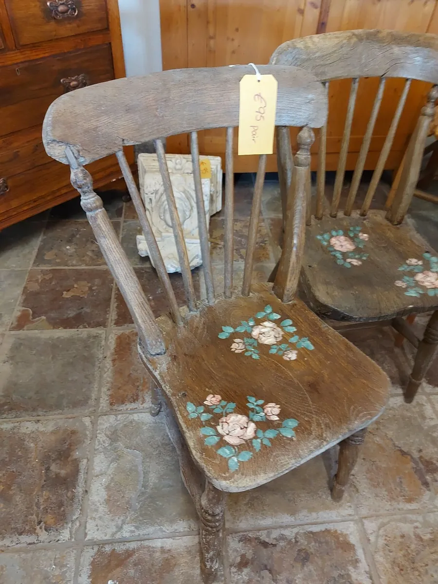 Pair 19th century Irish farmhouse chairs - Image 3