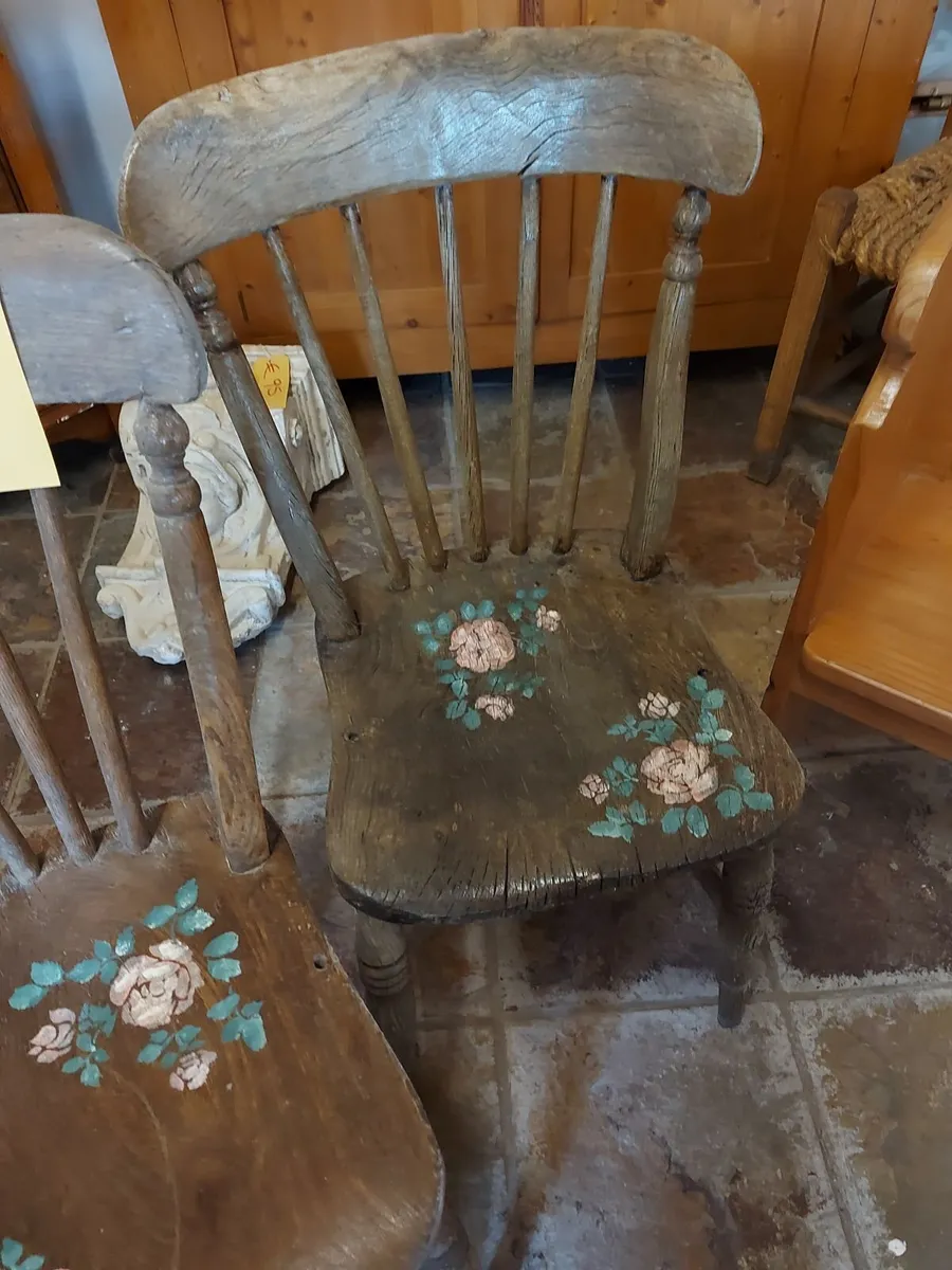 Pair 19th century Irish farmhouse chairs - Image 2