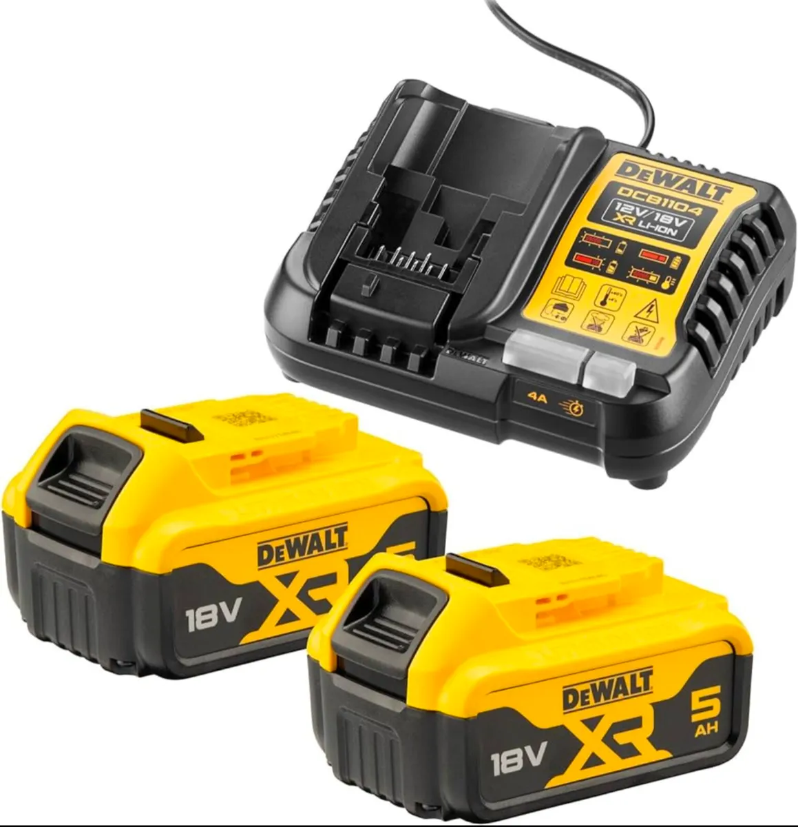 DeWalt 18v XR 2 x 5Ah Batteries and Charger Pack