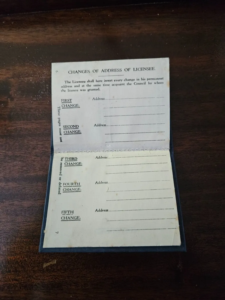 Vintage Driving Licence - Image 3