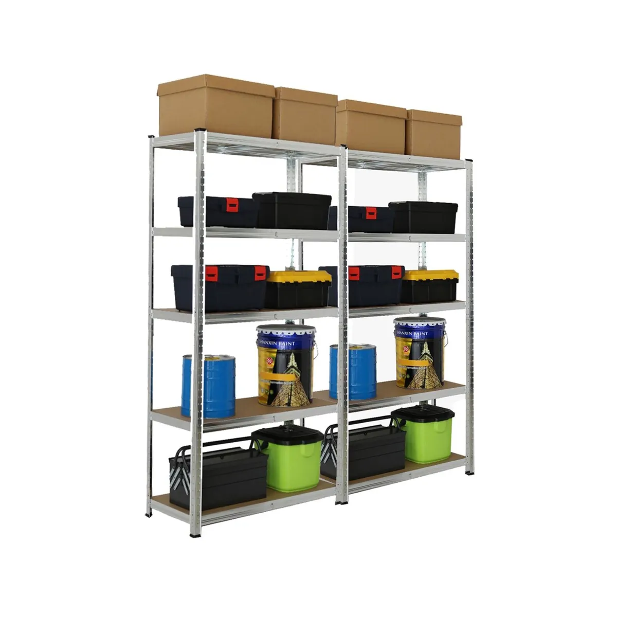 Budget Garage Shelving | 2 Bay Galvanised - Image 4