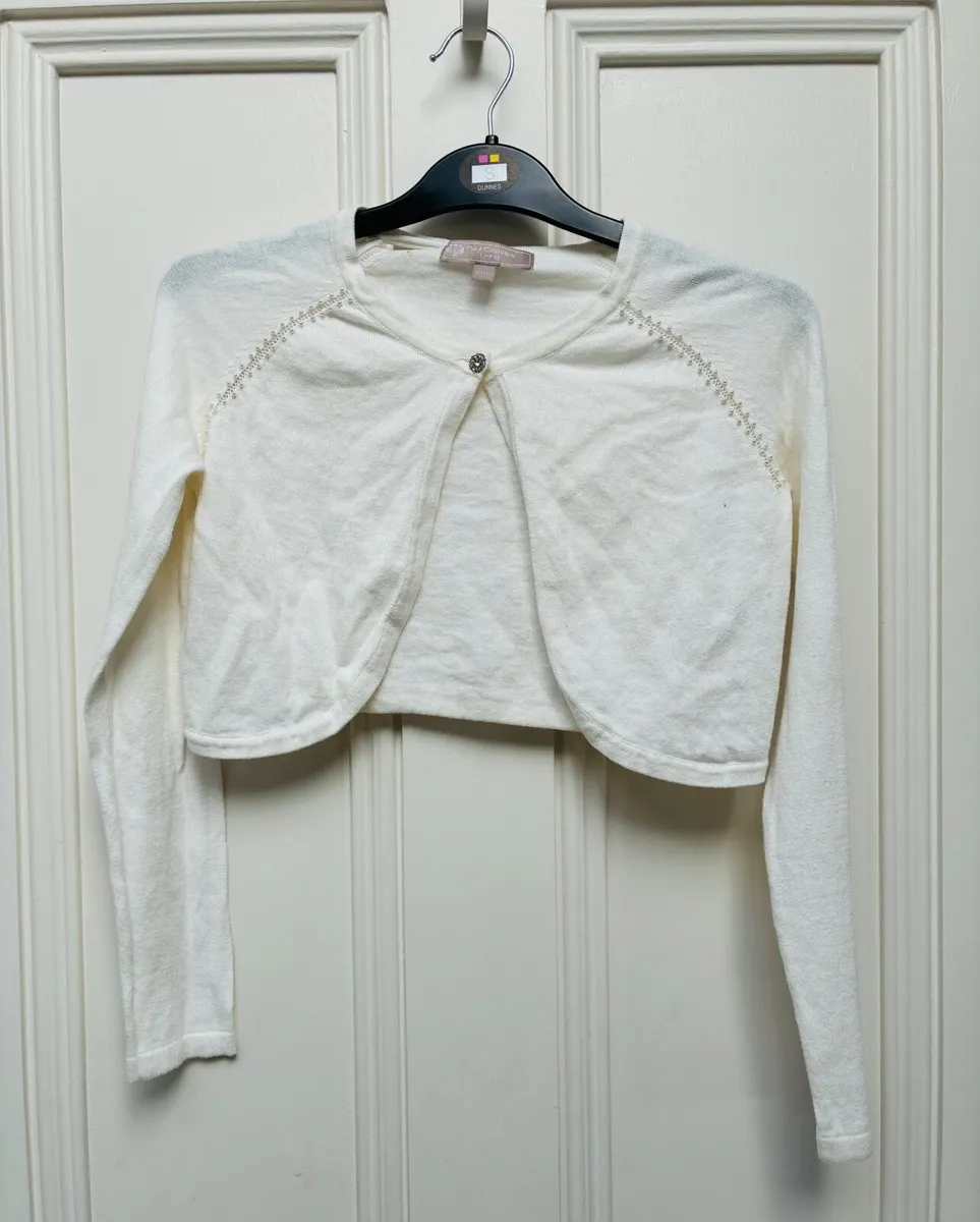 Girls white bolero cardigan - Paul Costello - Image 1