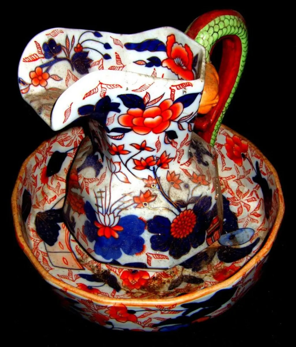 Vintage Ringtons Imari Patterned Jug & Bowl - Image 3