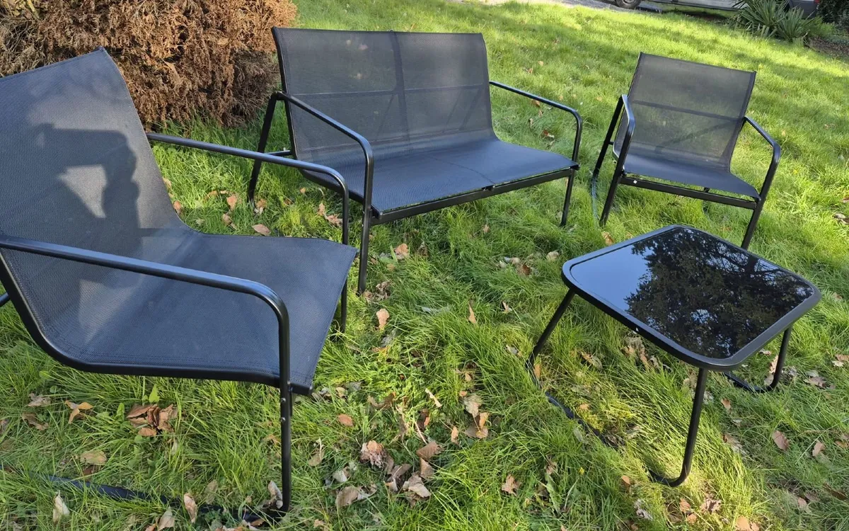 Malibu 4 Piece Garden Sofa Set with Glass Table - Image 1