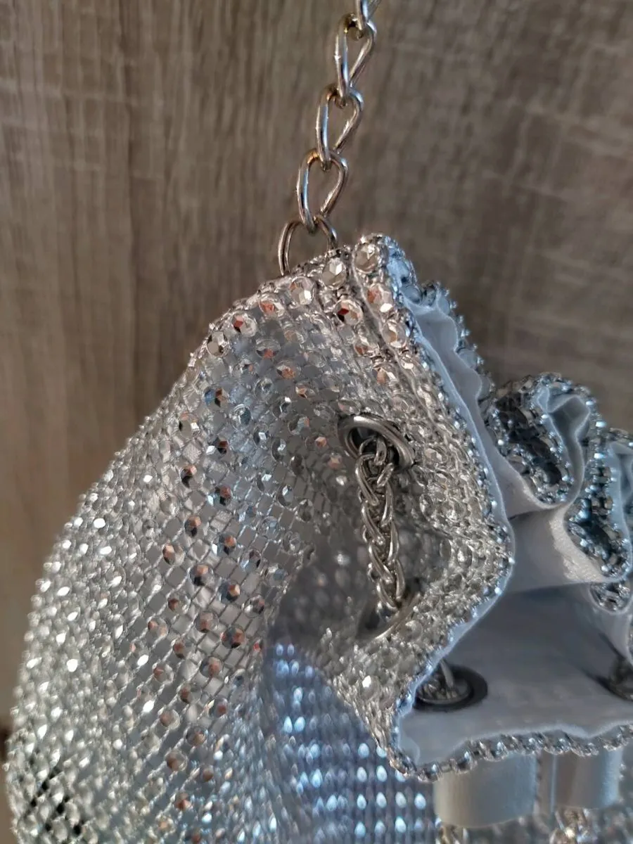 Silver rhinestone bag clutch - Image 2