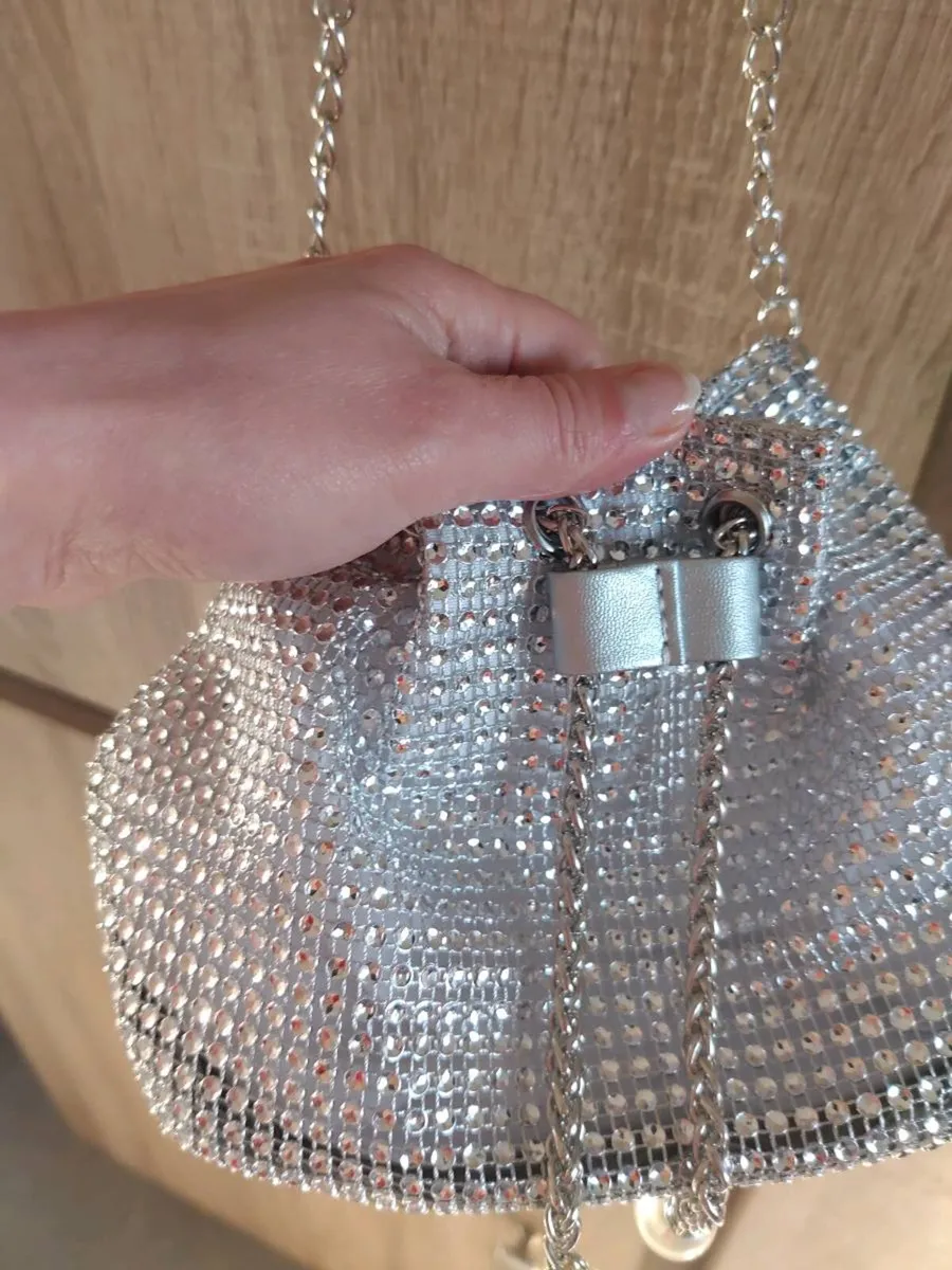 Silver rhinestone bag clutch - Image 3