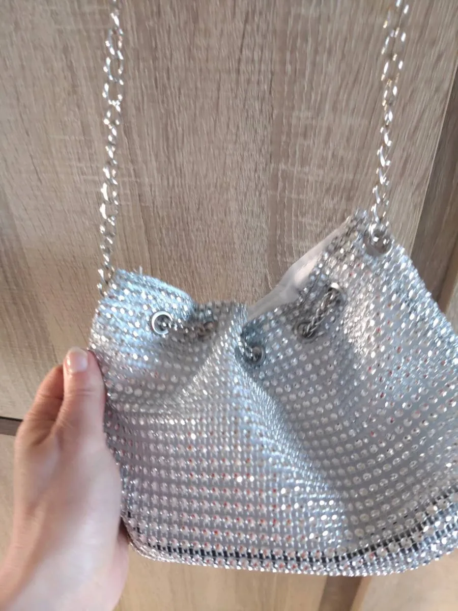 Silver rhinestone bag clutch - Image 4