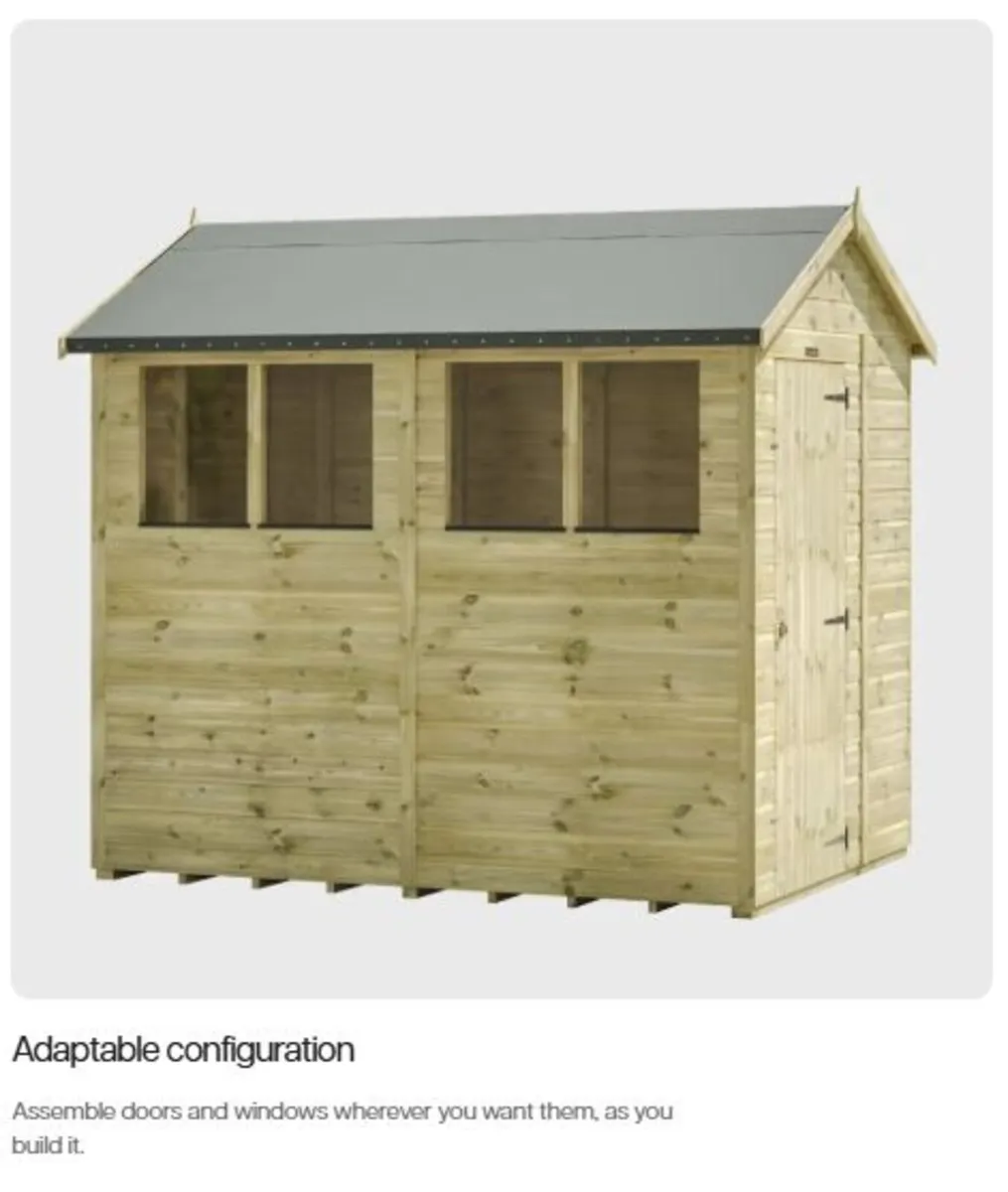 8x6 Premium Timber Garden Shed –Pressure Treated - Image 4