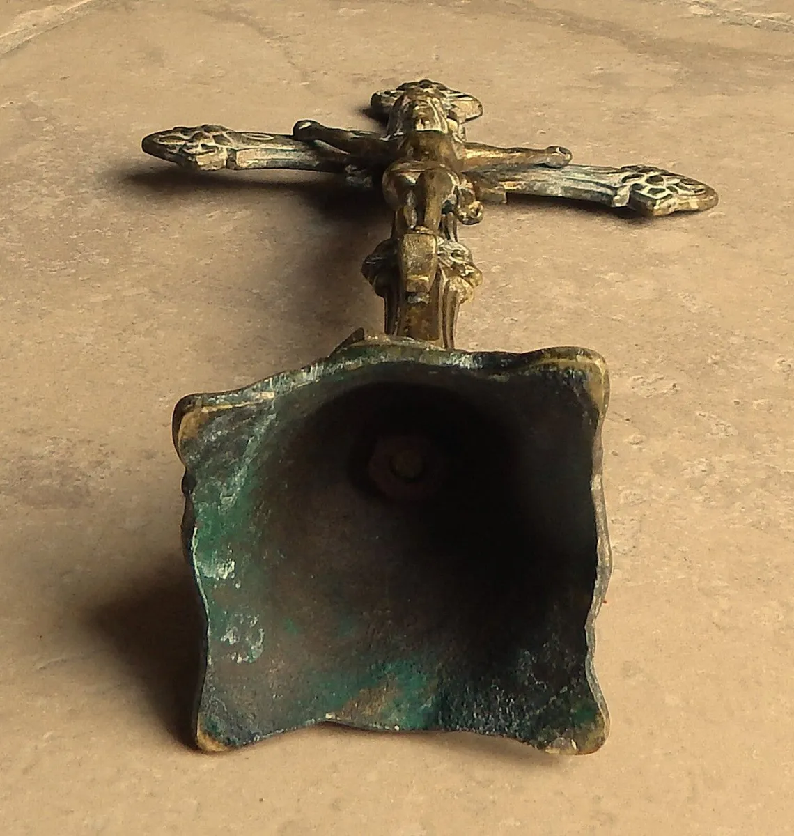 Vintage Ornate Solid Brass Crucifix - Image 4