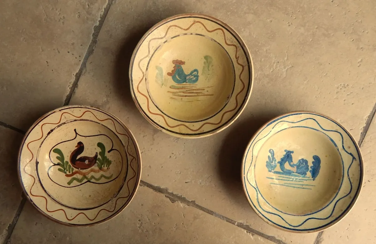 Rustic French Vintage Pottery Charger Plates - Image 3
