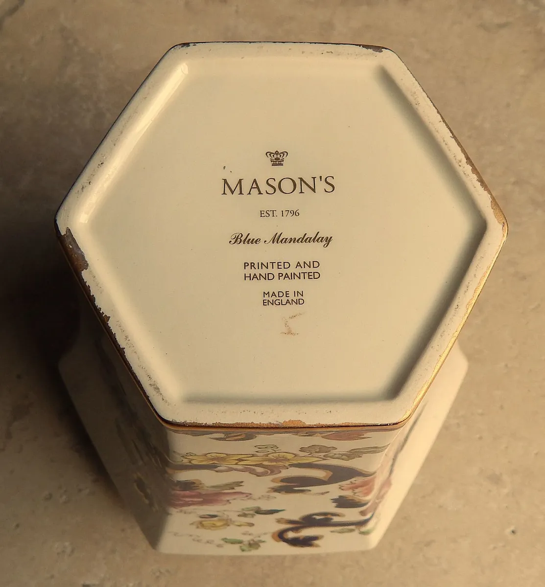 Mason’s Blue Mandalay Hand Painted & Printed Vase - Image 4