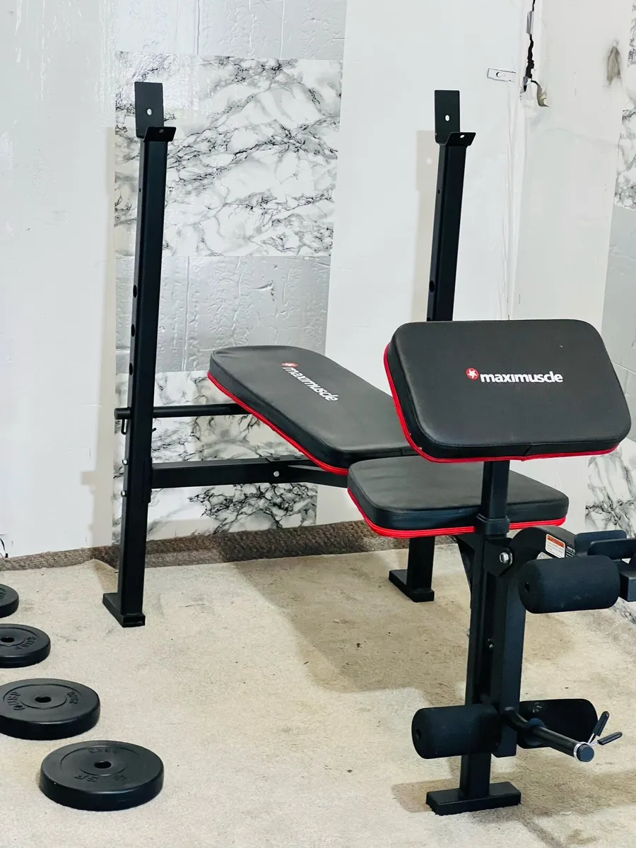 Maximucle weighs bench 50kg weights bar dumbbells - Image 3
