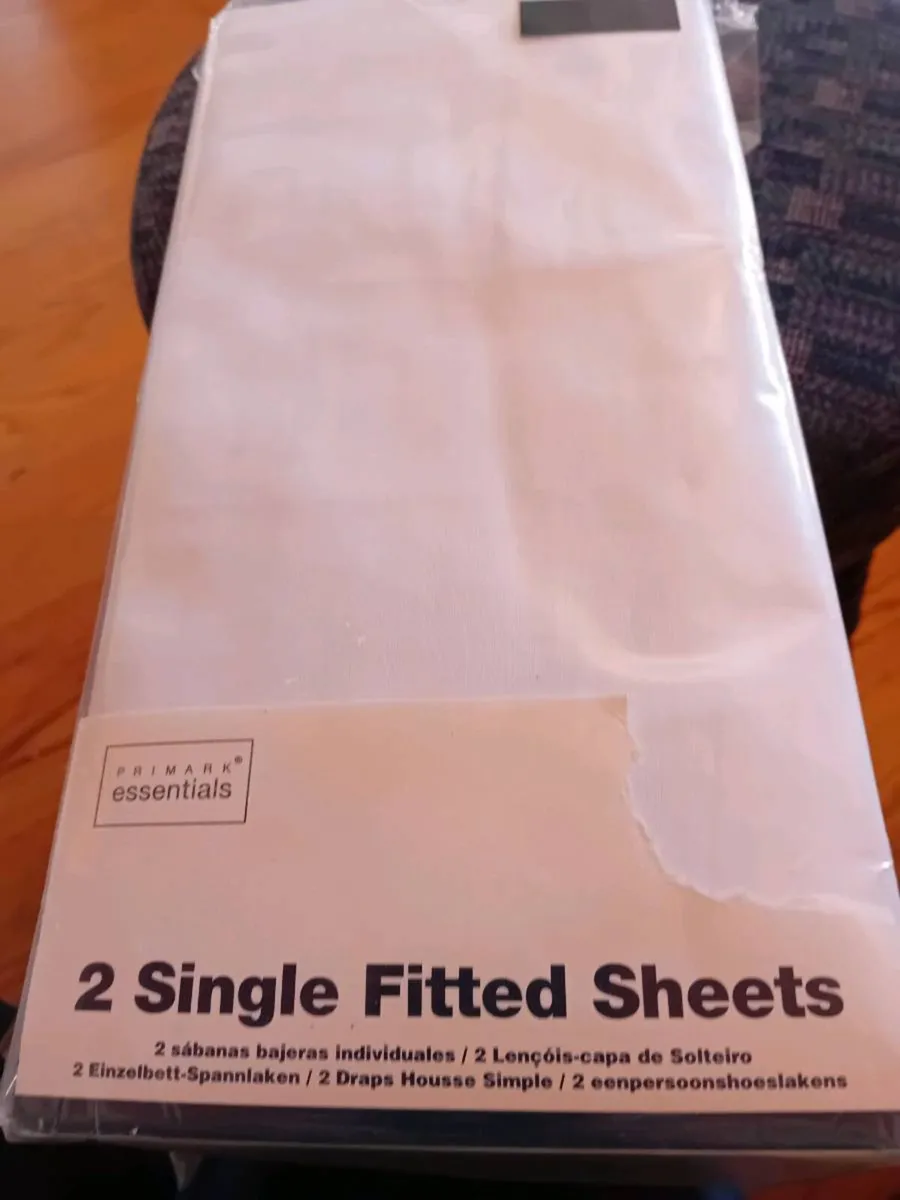 White Single Flat Sheets - Image 1