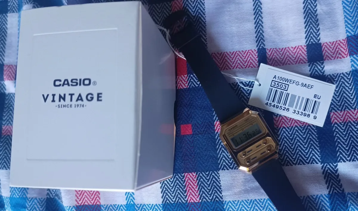 Casio Vintage Digital Resin Strap Quartz A100WEFG - Image 1