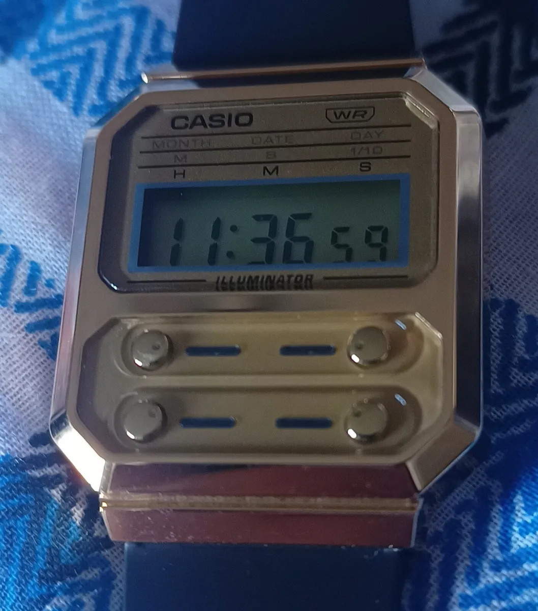 Casio Vintage Digital Resin Strap Quartz A100WEFG - Image 3
