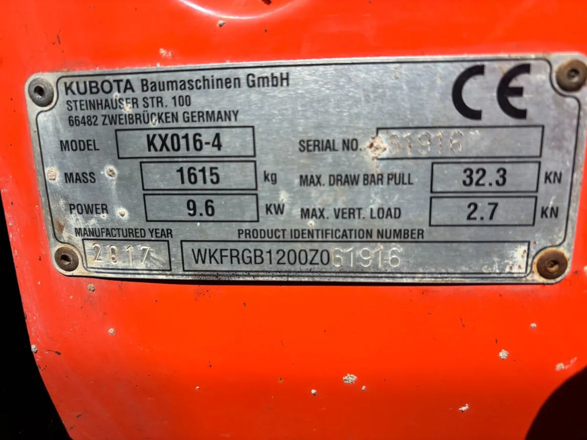Kubota KX016-4 Mini Digger - Image 2