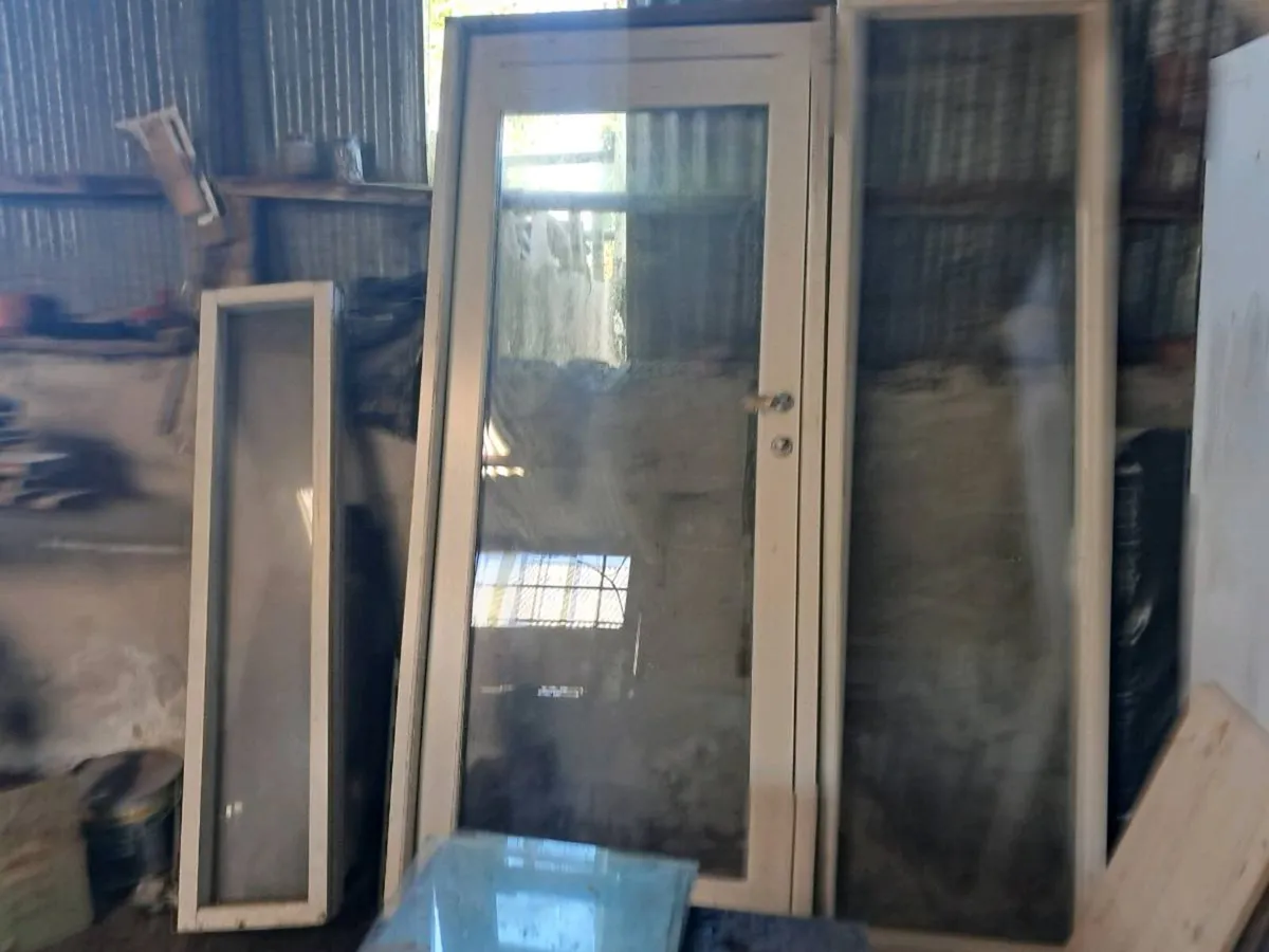 Large painted door and frame - Image 1