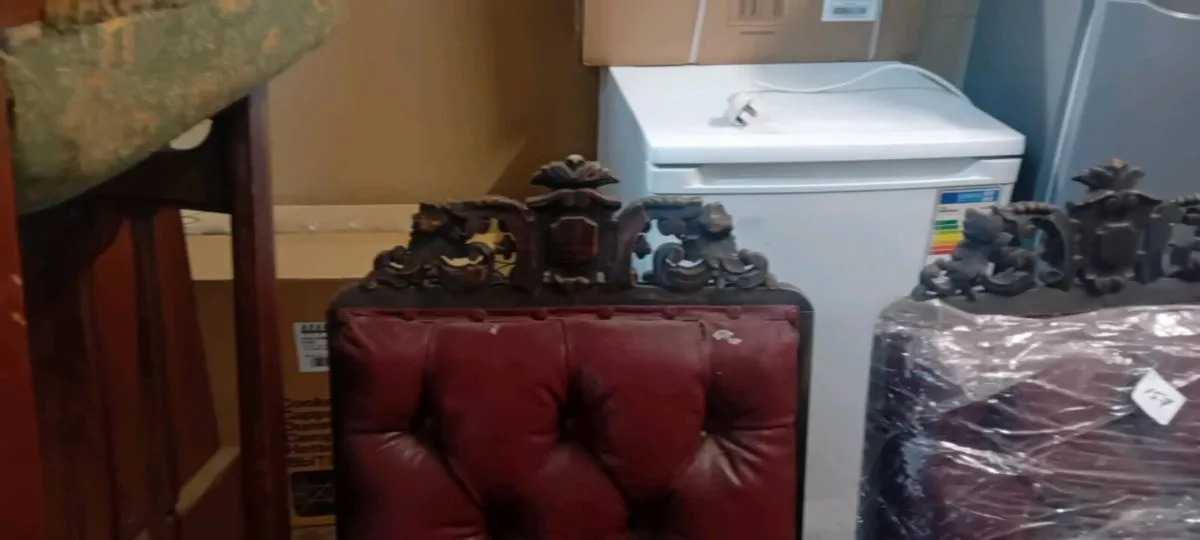 Four Antique Ebonised Oak Dining Chairs - Image 3