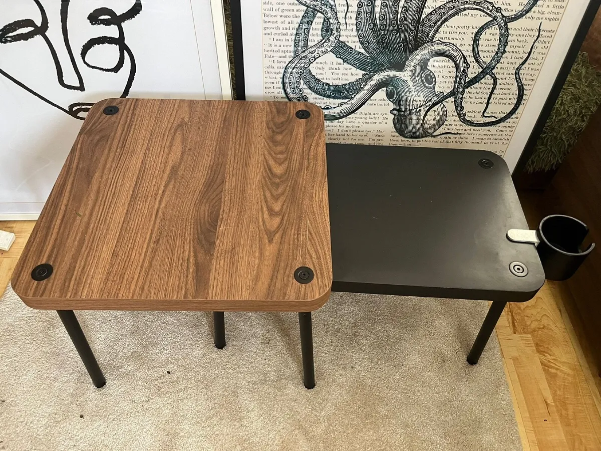 Modern Nesting Side Tables Wood & Black - Image 2