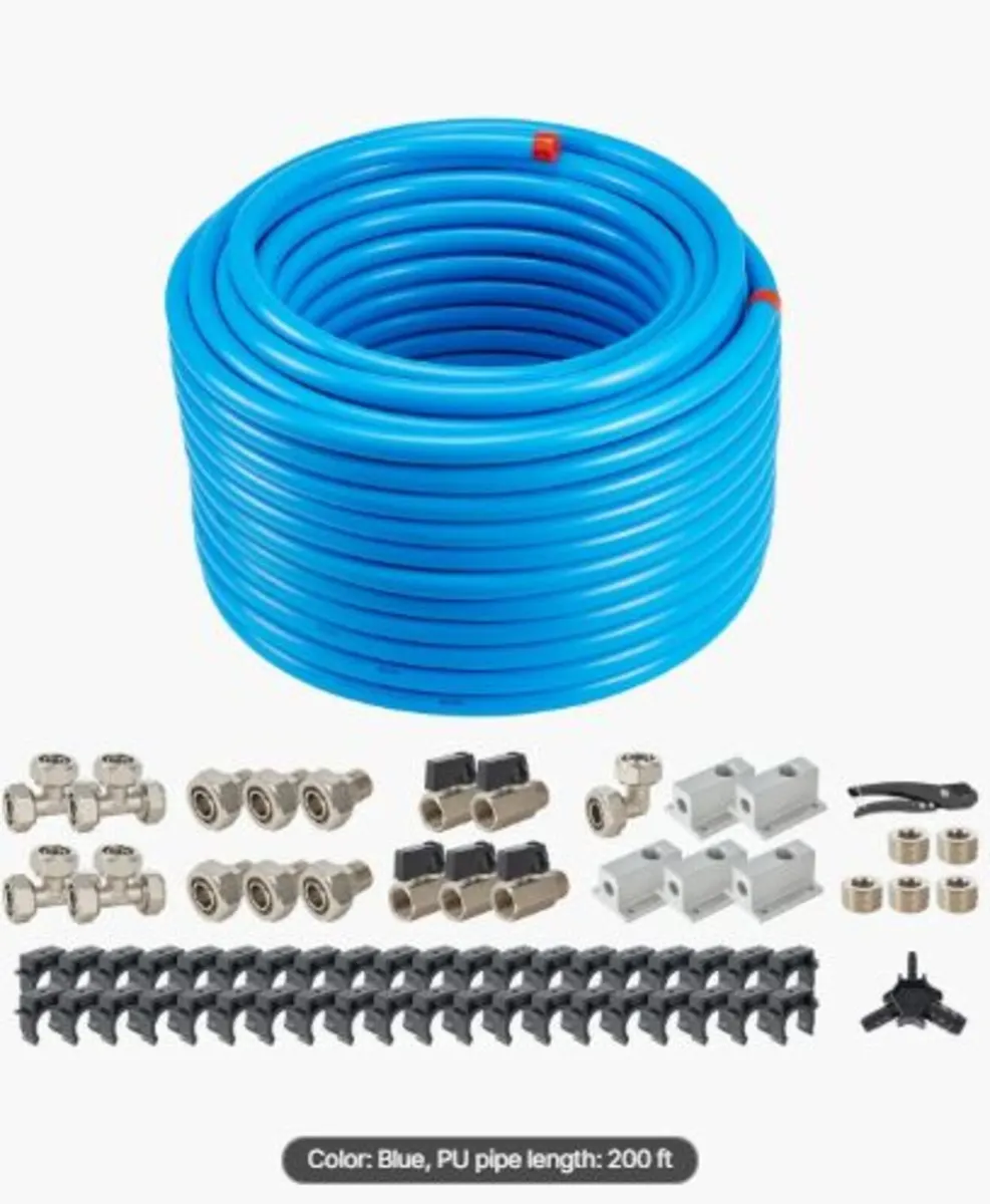 Air Compressor Line Kit,200FT x 3/4",HDPE-Aluminum - Image 1
