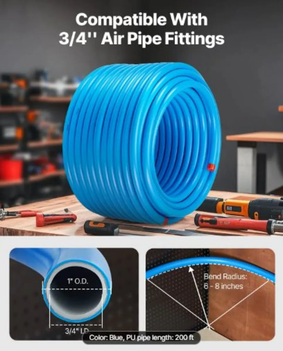 Air Compressor Line Kit,200FT x 3/4",HDPE-Aluminum - Image 3