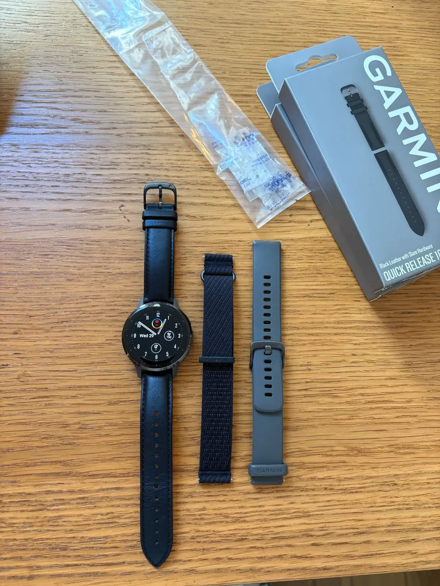 Garmin Venu 3s SmartWatch with 3 strap and charger - Image 1