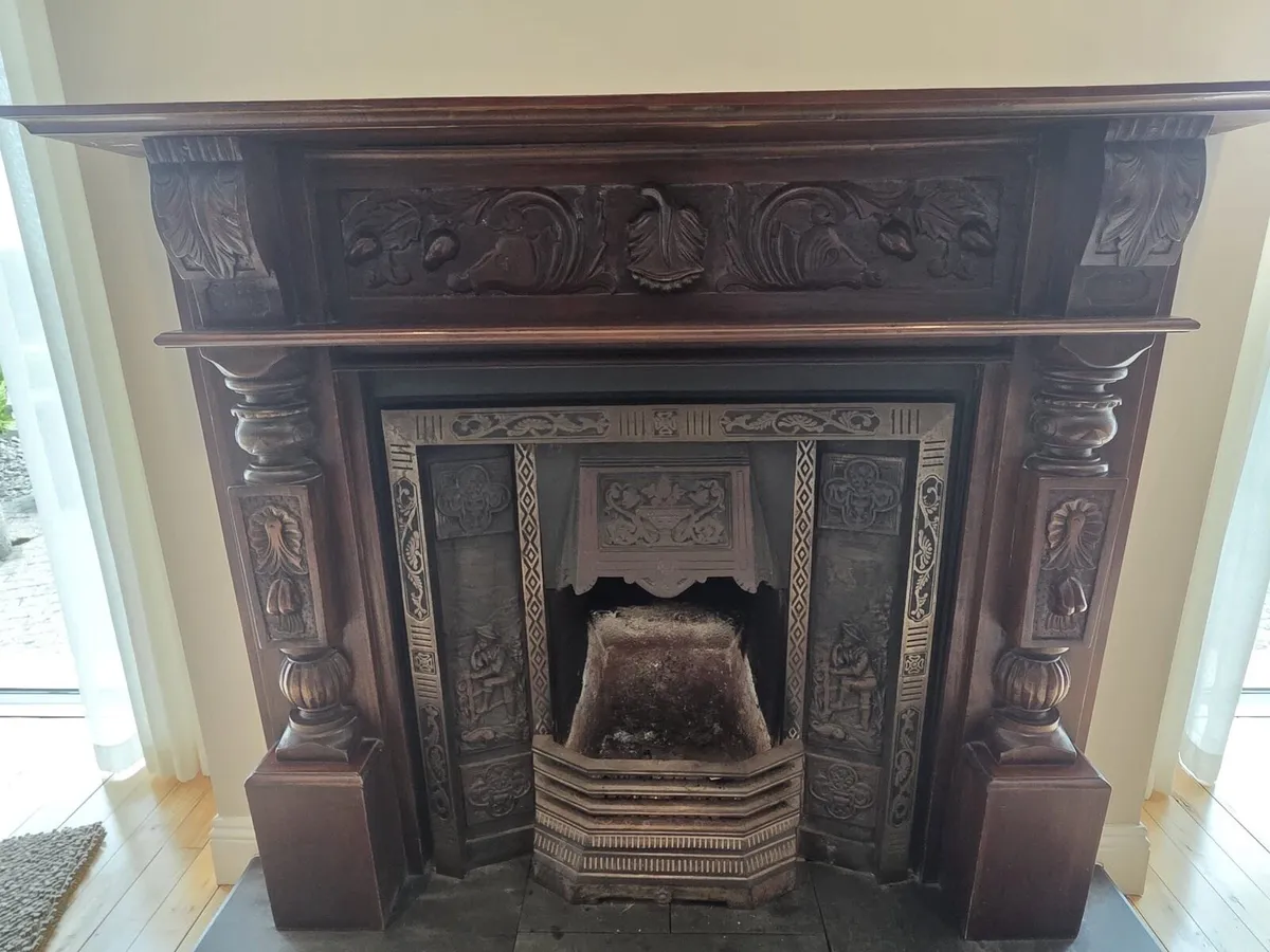Antique insert and fireplace - Image 1