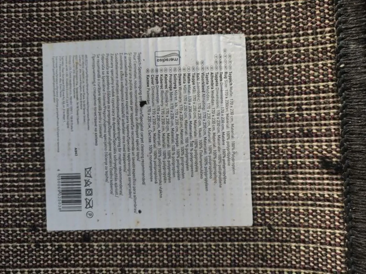 rug black with pink purple barely used - Image 2