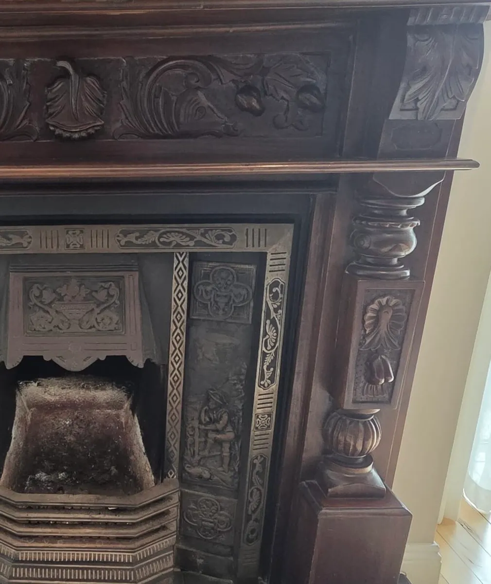 Antique insert and fireplace - Image 2