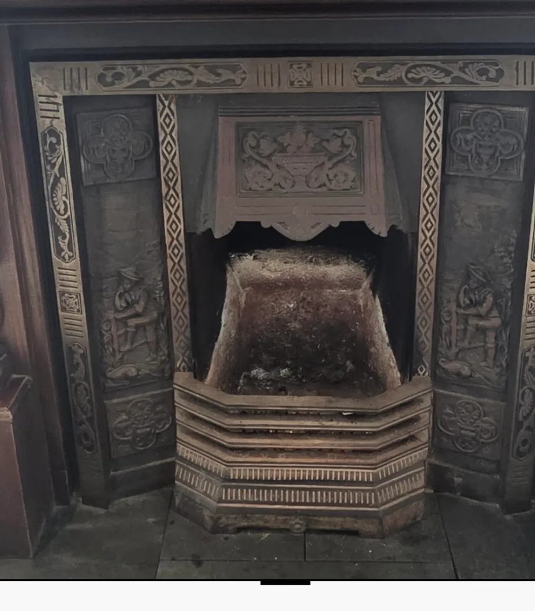 Antique insert and fireplace - Image 3