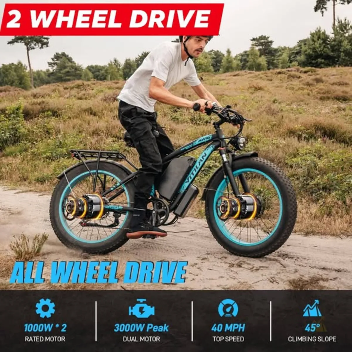 2 WHEEL Drive Electric Fat BIKE Warranty/delivery - Image 1