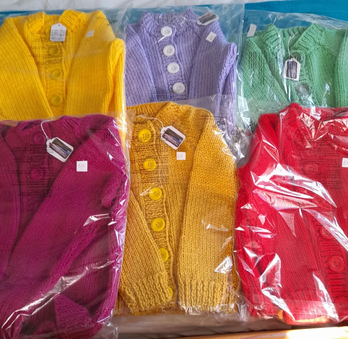 Hand knit childrens cardigans. - Image 4