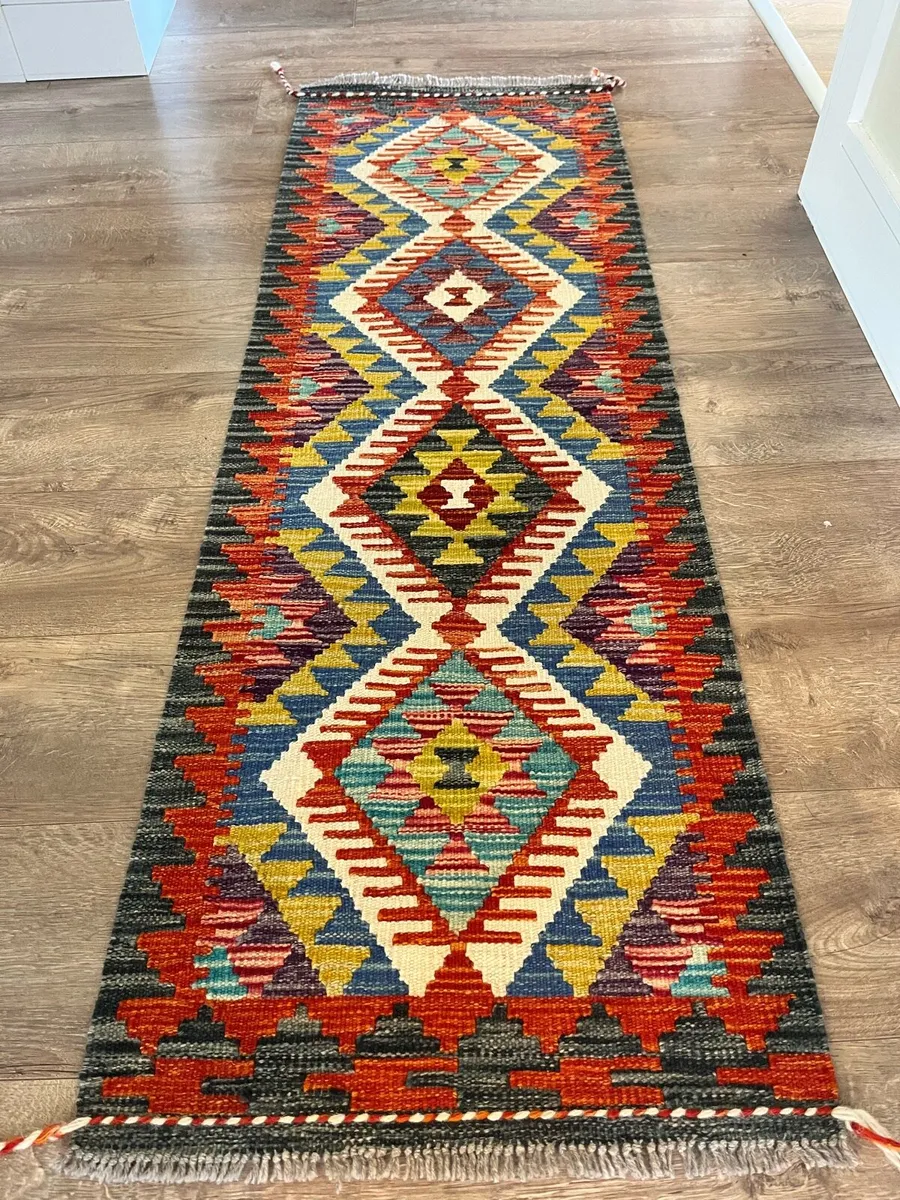 Vintage Handwoven Kilim Runner Rug - Image 2
