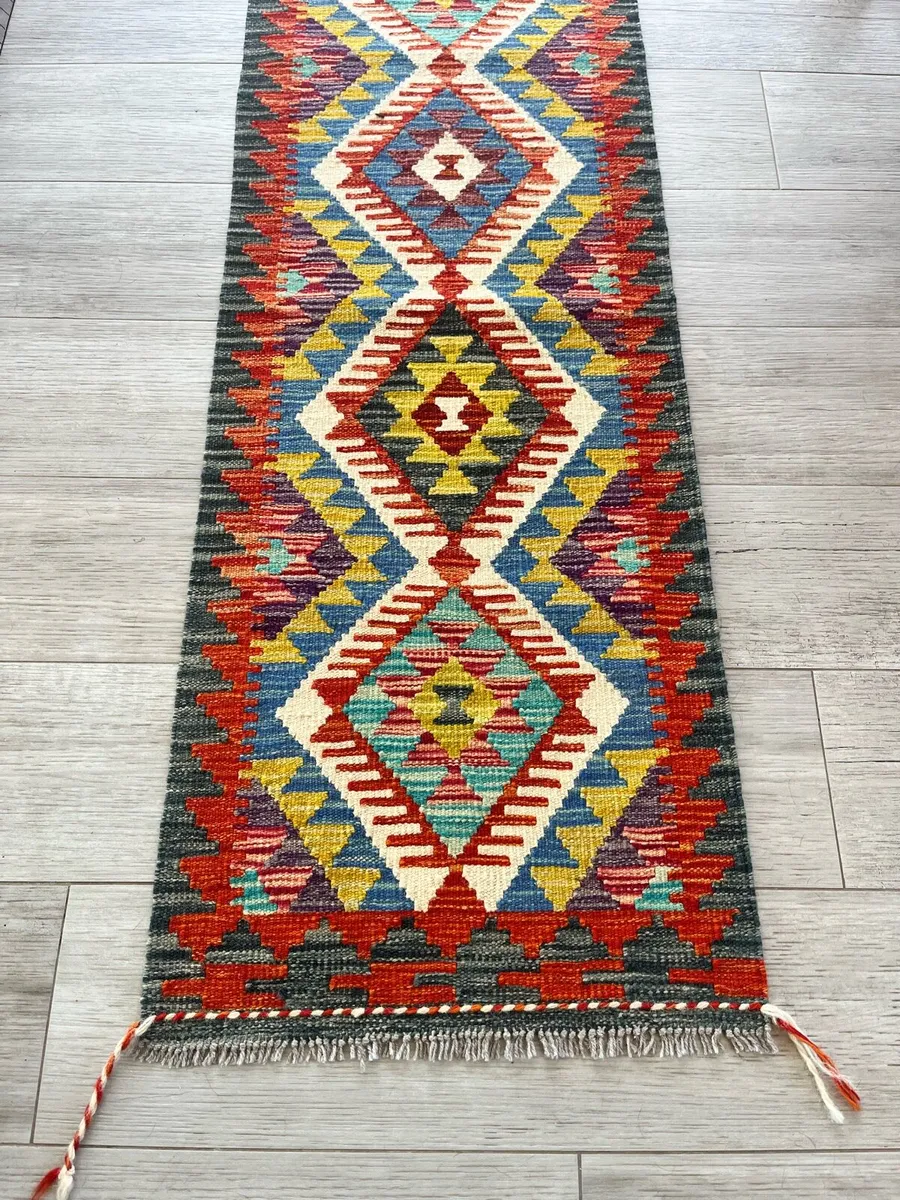 Vintage Handwoven Kilim Runner Rug - Image 3