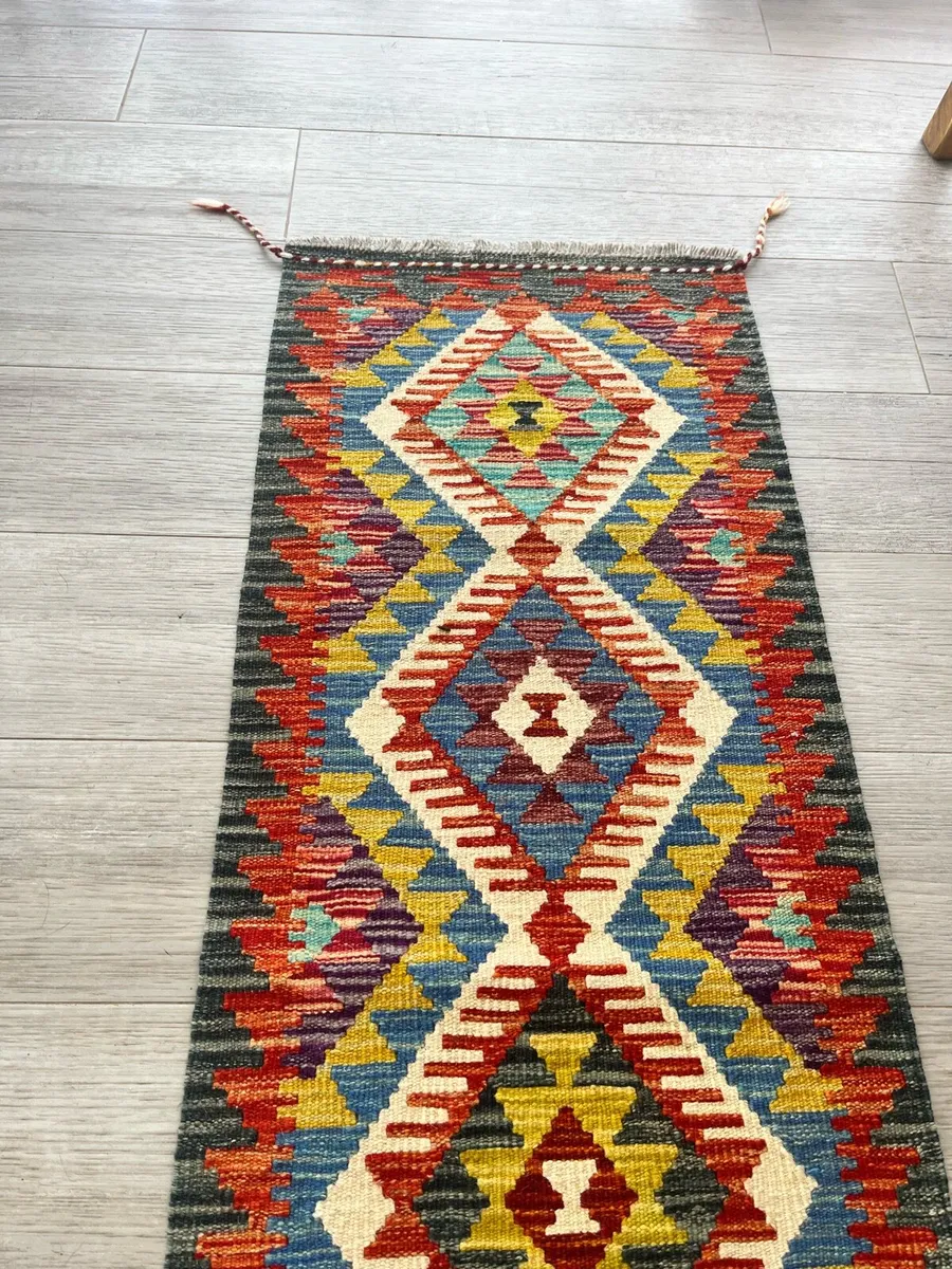 Vintage Handwoven Kilim Runner Rug - Image 4
