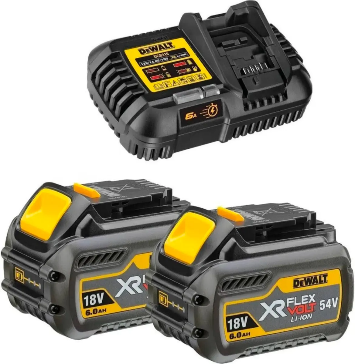 DeWalt 54v FlexVolt 2 x 6Ah and Fast Charger