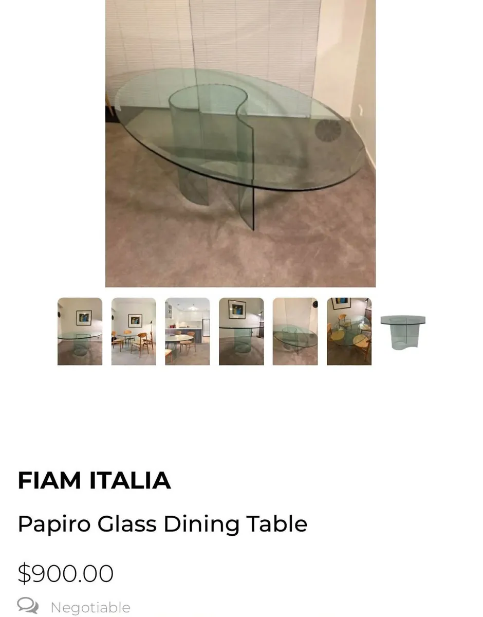 italian all glass dining table - Image 2