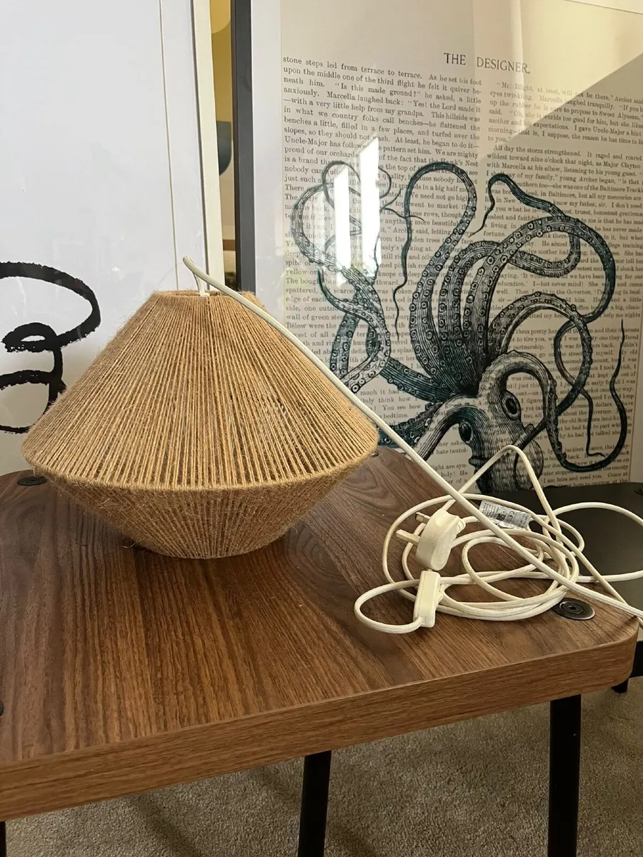 Custom Handmade Jute/Rope Pendant Lamp Boho Style - Image 2