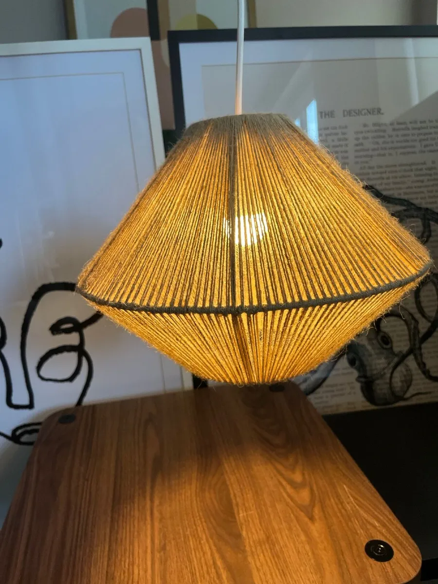Custom Handmade Jute/Rope Pendant Lamp Boho Style - Image 1