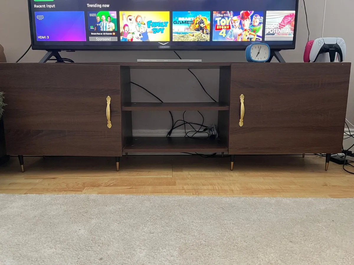 MidCentury Modern TV Unit Walnut & Gold 150cm